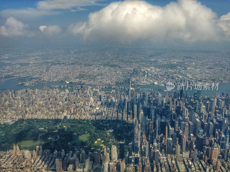 Manhattan Central Park New York City Aerial Cityscape Skyscraper View